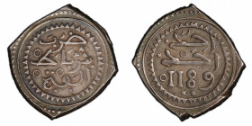 MOROCCO ('ALAWI SHARIF): Muhammad III, 1757-1790, AR 10 dirhams (mithqal) (28.64g), Rabat al-Fath, AH1189, KM-41, A-592, 1st standard with ahad ahad (...