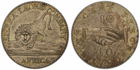 SIERRA LEONE: British Colony, AR 10 cents, 1796, KM-3, Sierra Leone Company issue, PCGS graded AU55.
Estimate: $200-300