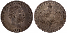 HAWAII: Kalakaua, 1874-1891, AR dollar, 1883, KM-7, Medcalf & Russell-2CS-5, PCGS graded EF45, evenly toned, one-year type. According to Medcalf & Rus...