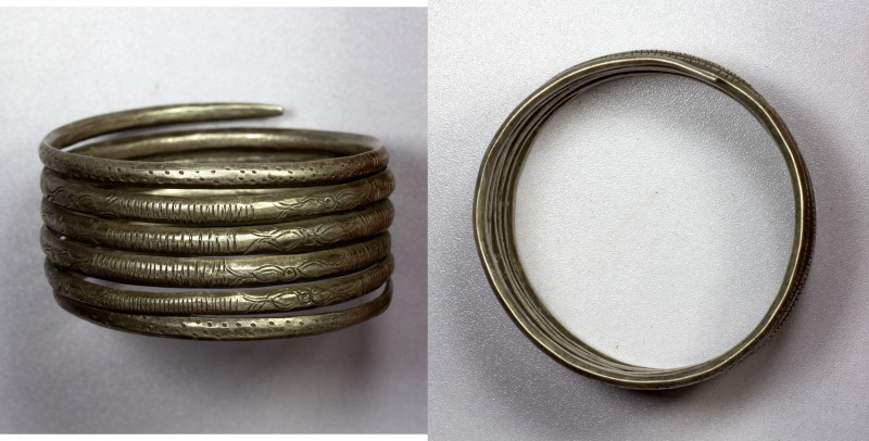 THAILAND: silver spiral bracelet (122g), Opitz p.284, Semans p.5, made from a si...