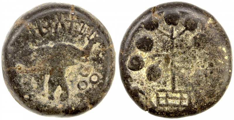 SATAVAHANA: Gaumatiputra Satakarni, 1st century AD, AE round unit (16.81g), cf. ...