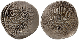 MUGHAL: Babur, 1526-1530, AR shahrukhi (4.57g), Badakhshan, ND, Rahman-8 (different dies), A-2462.1, very rare mint for Babur, nice strike for this ty...