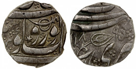 SIKH EMPIRE: AR rupee, Kashmir, VS1895, KM-51, Herrli-06.46.04, sword through a circle on obverse, for governor Mihan Singh (1834-1841), NGC graded MS...