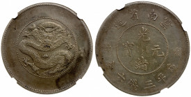 YUNNAN: Republic, AR 50 cents, ND (1920-1931), Y-257.2, L&M-422, posthumously in the name of the Emperor Kuang Hsu, four circles under fiery pearl var...