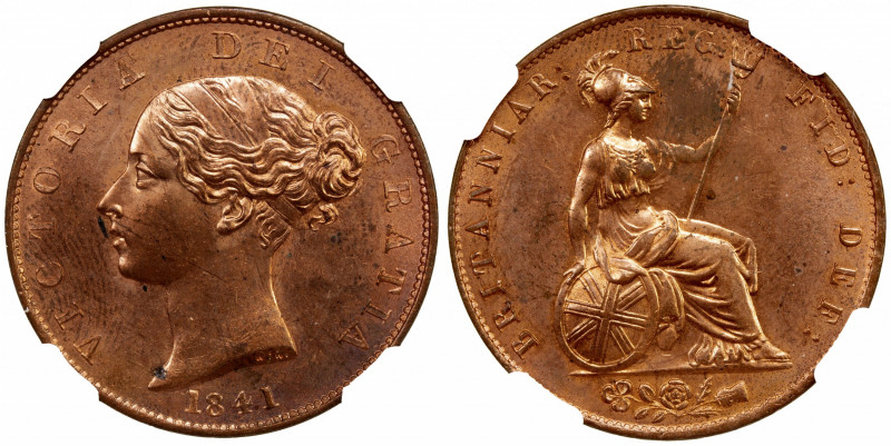 GREAT BRITAIN: Victoria, 1837-1901, AE halfpenny, 1841, KM-726, S-3949, a superb...