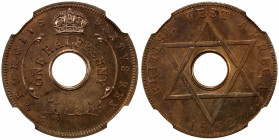 BRITISH WEST AFRICA: George VI, 1937-1952, bronze ½ penny, 1952, KM-27a, NGC graded PF65 RB, RR.
Estimate: $140-180