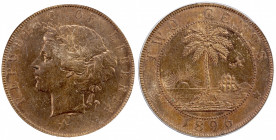 LIBERIA: Republic, AE cent, 1896-H, KM-5, ICG graded MS65 RB.
Estimate: $100-150