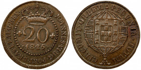 ST. THOMAS & PRINCE: Joao, as King, 1816-1826, AE 20 reis, 1826, KM-D1, Lisbon Mint issue, two-year type, chocolate-brown, About Unc.
Estimate: $100-...