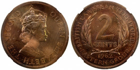 BRITISH CARRIBEAN TERRIRORIES: 2 cents 1962, KM-3, VIP Proof of Record issue, NGC graded PF63 RB, R.
Estimate: $110-140