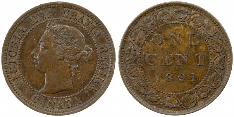 CANADA: Victoria, 1837-1901, AE cent, 1884, KM-7, SL-SD variety, obverse 2, EF, ...