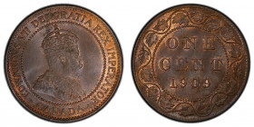 CANADA: Edward VII, 1901-1910, AE cent, 1909, KM-8, a splendid quality example! PCGS graded MS64+BN.
Estimate: $100-150
