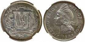 DOMINICAN REPUBLIC: AR ½ peso, 1959, KM-21, a fantastic quality example! NGC graded MS66.
Estimate: $50-75