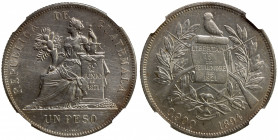 GUATEMALA: Republic, AR peso, 1894, KM-210, cleaned, NGC graded Unc details.
Estimate: $75-100