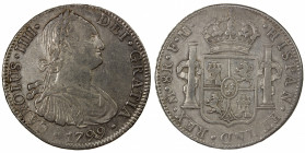 MEXICO: Carlos IV, 1788-1808, AR 8 reales, 1799, KM-109, assayer FM, EF.
Estimate: $100-150