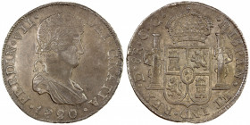 MEXICO: Fernando VII, 1808-1821, AR 8 reales, 1820-Do, KM-111.2, assayer CG, small test cut, EF.
Estimate: $100-150
