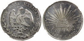 MEXICO: Republic, AR 8 reales, 1887-Zs, KM-377.13, assayer FZ, cleaned, NGC graded Unc details.
Estimate: $75-100