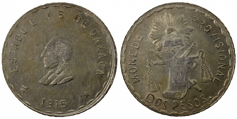 MEXICO: Revolutionary Issue, AR 2 pesos, 1915, KM-747, Provisional issue, About ...