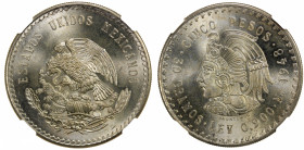 MEXICO: Estados Unidos, AR 5 pesos, 1948-Mo, KM-465, 'Cuauhtemoc' type, a fantastic quality example! NGC graded MS66.
Estimate: $50-75