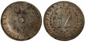 PERU: South Peru, AR 8 reales, 1838, KM-170.4, assayer MS, a few minor spots, Cuzco Mint issue, well struck, light tone, Choice EF, ex Joe Sedillot Co...