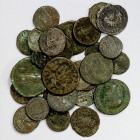 ROMAN EMPIRE: LOT of 27 copper coins, many denominations, including Antoninus Pius, Maximianus, Vespasian, Constantine I, Constantine II, Probus, Nerv...