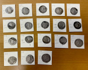 SASANIAN KINGDOM: Khusro II, 591-628, LOT of 18 silver drachms, following mints & dates (in envelopes, identified by the consignor): Pre-reform type: ...