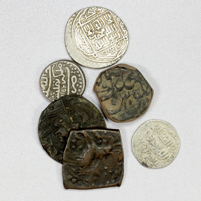 MEDIEVAL ISLAMIC: LOT of 3 silver & 3 copper coins, Silver: Jalayrid: Shaykh Has...