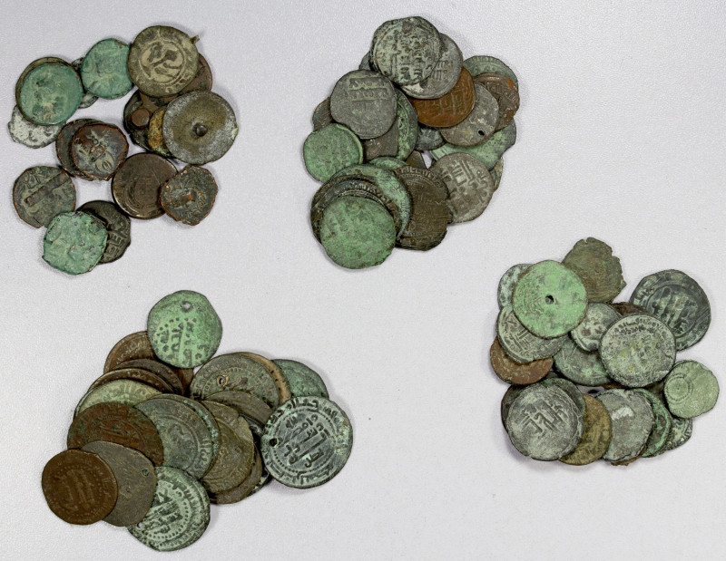 MEDIEVAL ISLAMIC: LOT of 84 coins, copper, including Abbasid (25 pcs): various t...