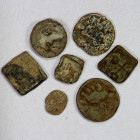 ANCIENT INDIA: LOT of 8 lead coins, unidentified (at least 3 are Satavahana), average circulating grades, probably some of considerable rarity; retail...