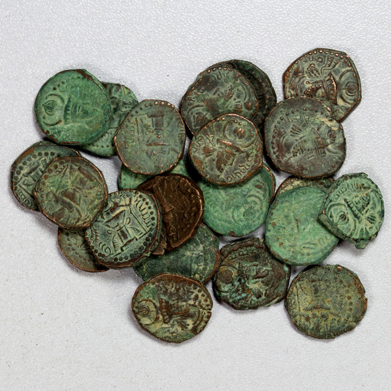 KUSHANO-SASANIAN: Peroz II, ca. 303-330, LOT of 24 Bactrian coppers, Jongeward &...