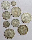 PORTUGUESE INDIA: LOT of 9 silver coins, including rupia: 1881, 1882, 1903, 1912; ½ rupia: 1882 (2), 1936; ¼ rupia: 1881; 1/8 rupia: 1881; various gra...