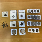 INDIA: LOT of 30 miscellaneous coins, Silver: 13 pieces, including various British India and Presidency items from 1/16 rupee to rupee, common types (...