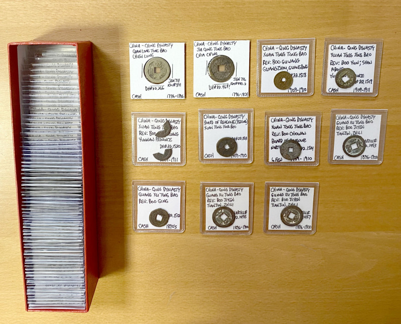 QING: LOT of 88 coins, including: of emperors Qian Long 1736-1795 cash coin (1),...