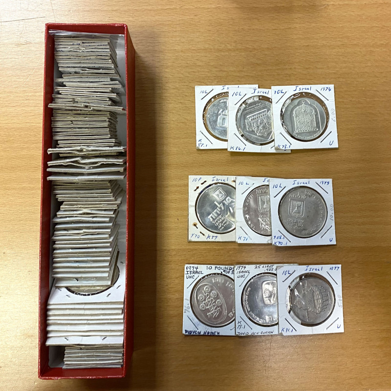 ISRAEL: LOT of 81 crowns and minors, 14.9572 oz ASW, including agora (1 pc), 5 a...