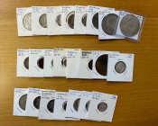 CENTRAL AMERICA: LOT of 23 coins, including Guatemala: Colonial: real (1 pc) and 8 reales (1); Republic: ½ real (1), real (1), 2 reales (1), 5 centavo...