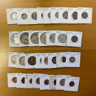 CENTRAL AMERICA: LOT of 32 coins, including Nicaragua: 5 centavos (2 pcs), 10 centavos (1), 20 centavos (2), and 25 centavos (1); and Panama: ½ centes...