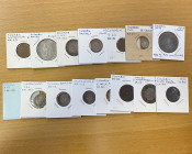 COLOMBIA: LOT of 15 coins, including Colombia/Ecuador (1 pc, 1822 Pasto 2 reales); Santa Marta (1), Cundinamarca (1), Nueva Granada (4), United States...