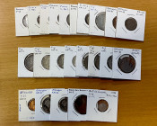 WORLDWIDE: LOT of 23 coins, including Essequibo and Demerary (2), Ethiopia (6), Fiji (8), Finland (1), and France (6); above average grades, with some...