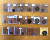 WORLDWIDE: LOT of 21 coins, including Austria (2 pcs), Brazil (1), Denmark (3), France (1), German States/Cologne (3, including 1662 8 heller Noss-533...