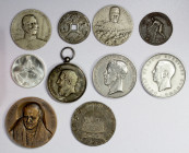 WORLDWIDE: LOT of 10 worldwide medals, including 1904 Belgium AR 39mm Academie de Namur 1st prize, 1915 Belgium AR 40 mm Adolphe Max, ND China silvere...