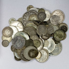 WORLDWIDE: LOT of 104 silver coins, a very interesting accumulation of world silver coins and from a large number of countries including commemorative...