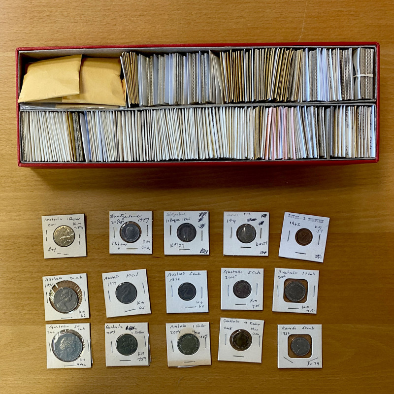 WORLDWIDE: LOT of about 400 coins, most from the mid-20th century, roughly half ...