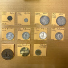 WORLDWIDE: diverse LOT of 11 world coins and medals, including Malta (1 pc), Mexico (3, including 1844CaRG 8 reales and 1910 peso Caballito), Reunion ...
