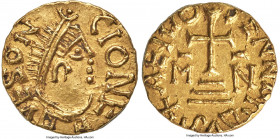 Merovingian. Anonymous gold Tremissis ND (c. AD 580-670) UNC, Besançon mint, Gennardus as moneyer, MEC I-Unl., Prou-1252-1253, Belfort-4784, Dep II-2....