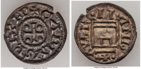 Carolingian. Charles the Bald (840-877) Denier ND (before 855-864) AU (Chipped, Fragile), Orleans mint, Class 1, MEC I-835 var., MG-944, Dep-725, Nou-...