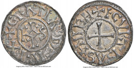 Carolingian. Charles the Bald (840-877) Denier ND (864-877) MS61 NGC, Curtisasonien mint, Class 2, MEC I-860-864 (Courcessin), MG-895, Dep-375 (Courge...