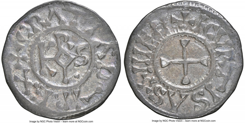 Carolingian. Charles the Bald (840-877) Denier ND (864-877) AU50 NGC, Curtisason...