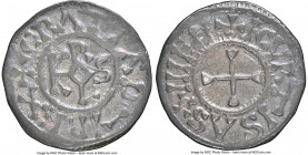 Carolingian. Charles the Bald (840-877) Denier ND (864-877) AU50 NGC, Curtisasonien mint, Class 2, MEC I-860-864 (Courcessin), MG-903, Dep-375 (Courge...