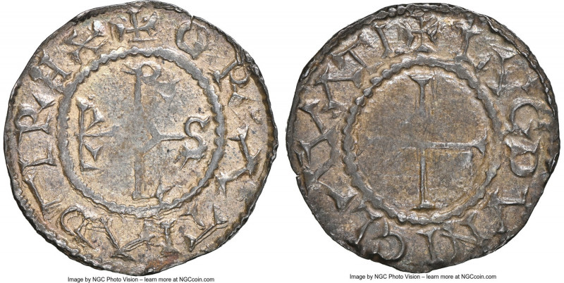 Carolingian. Charles the Bald (840-877) Denier ND (864-877) MS62 NGC, Laon mint,...