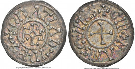 Carolingian. Charles the Bald (840-877) Denier ND (864-877) MS65 NGC, Le Mans mint, Class 2, MEC I-874, MG-905, Dep-559, Nou-146. 1.66gm. +GRΛTIΛ D-I ...