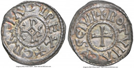 Carolingian. Charles the Bald (840-877) Denier ND (864-877) MS62 NGC, Rouen mint, Class 2, MEC I-894, MG-874 var. (legends), Dep-878 var. (same), Nou-...